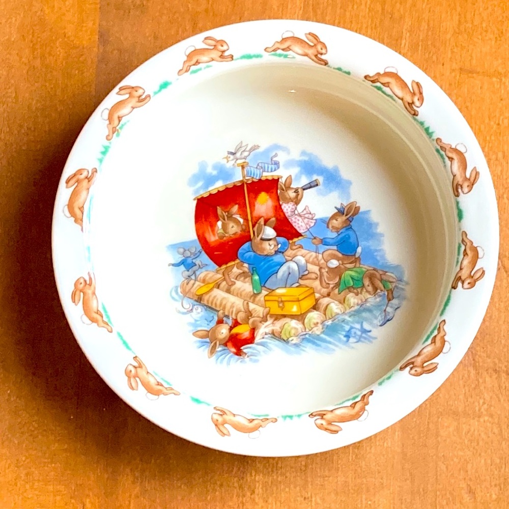 Vintage Royal Doulton Bunnykins “Raft” Child’s Bowl English Fine Bone China 1936